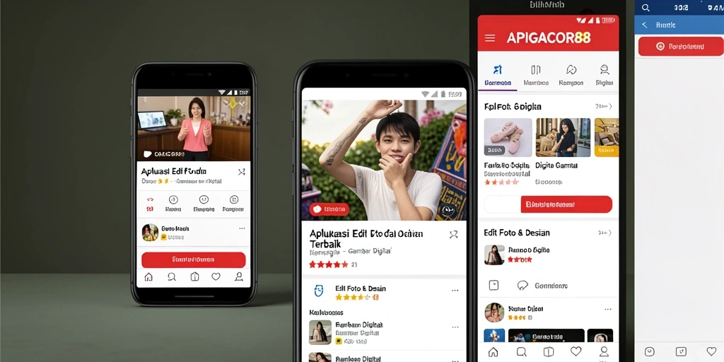 Antarmuka pengguna APIGACOR88 saat mengedit gambar digital.