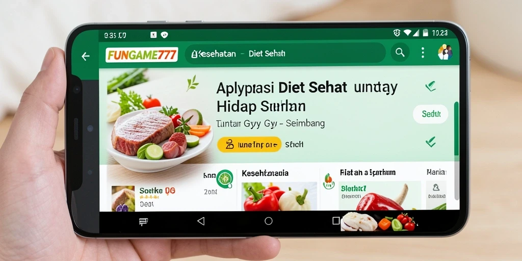 Antarmuka FUNGAME777 menampilkan fitur Diet Sehat yang menarik.