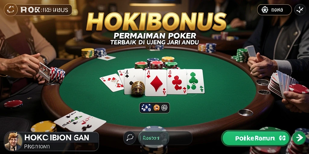 Tampilan antarmuka HOKIBONUS yang menarik dan fungsional untuk game Poker.