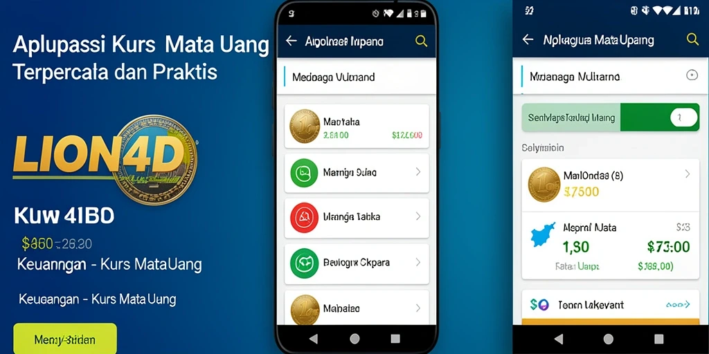 Tampilan antarmuka utama LION4D yang menampilkan kurs mata uang.