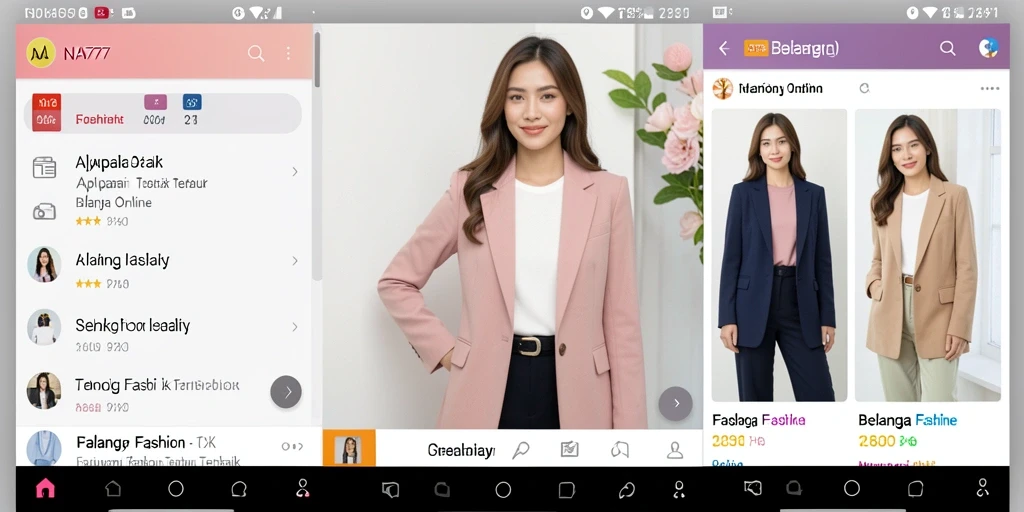 Tampilan antarmuka NA777 dengan berbagai produk Fashion stylish.