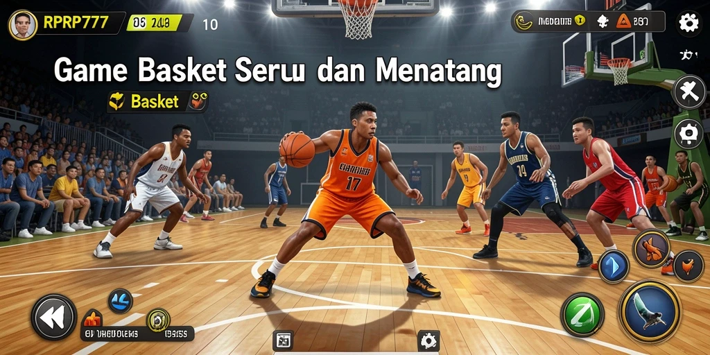 Antarmuka RPRP777 dengan tampilan grafis Basket yang menawan.