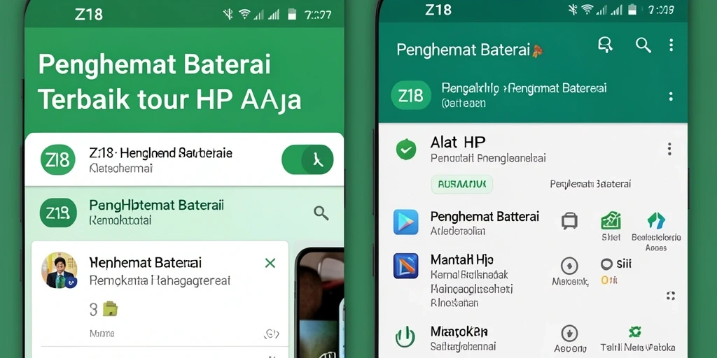 Antarmuka Z18 yang menarik untuk penghemat baterai.